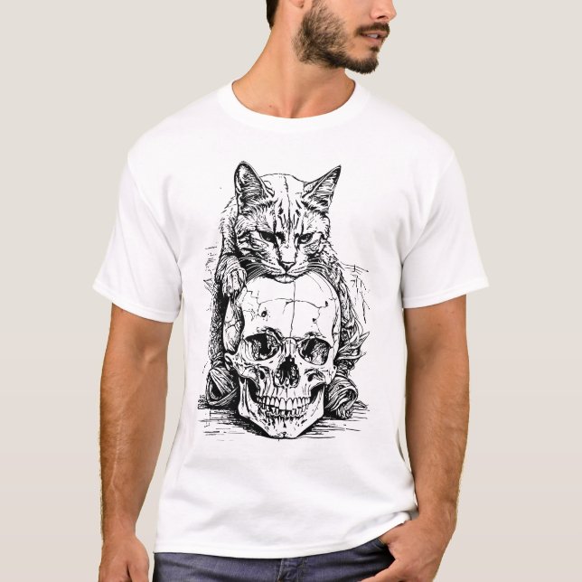 Guardian of the Skull: A Dark Cat's Realm T-Shirt (Front)