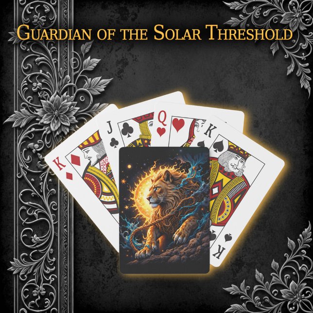 Guardian of the Solar Threshold – Lion of Balance  Poker Cards (Creator Uploaded)