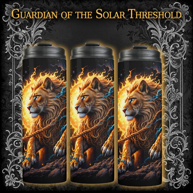 Guardian of the Solar Threshold – Lion of Balance  Thermal Tumbler (Creator Uploaded)