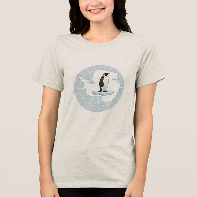 Guardian of the South Pole Antarctica Flag Tri-Blend Shirt (Front)