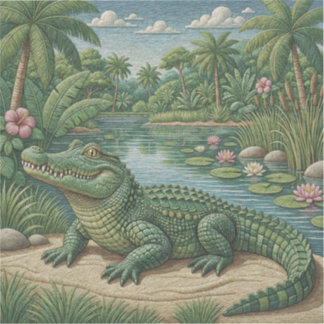 Guardian of the Wetlands Embroidered Crocodile Sticker