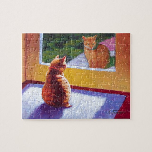 Guardian Orange Tabby Manx Jigsaw Puzzle (Horizontal)