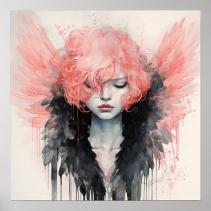 Guardian Serenity: Graceful Girl Angel Poster