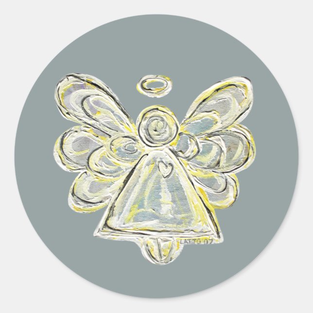 Guardian Silver White Angel Custom Decal Stickers (Front)