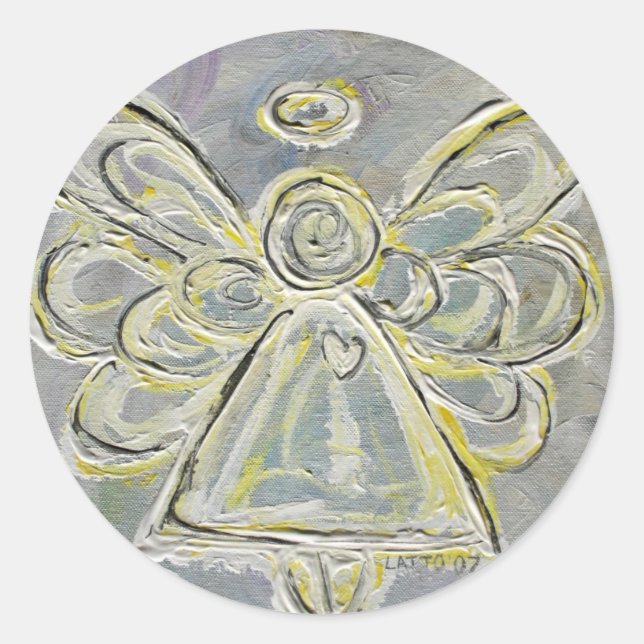 Guardian White and Silver Angel Custom Stickers (Front)