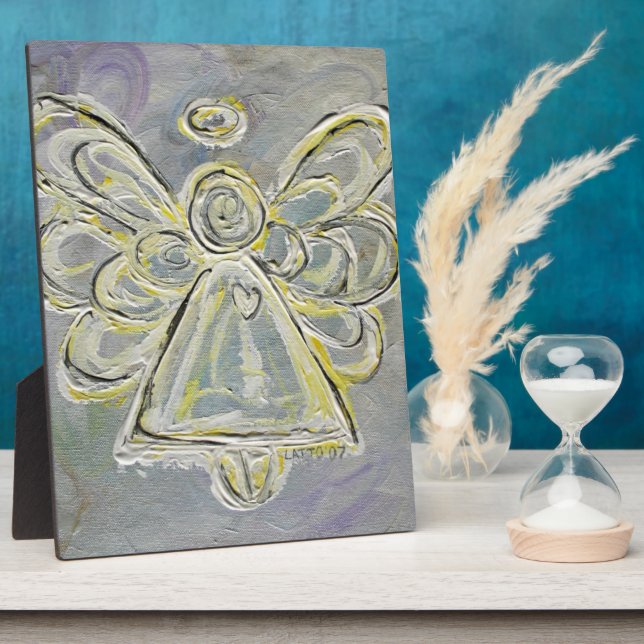 Guardian White Light Angel Painting Art Plaque (Side)