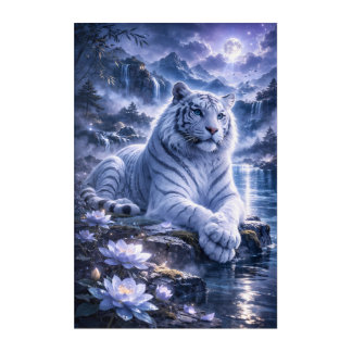Guardian White Tiger – Silent Strength and Gentle  Acrylic Print