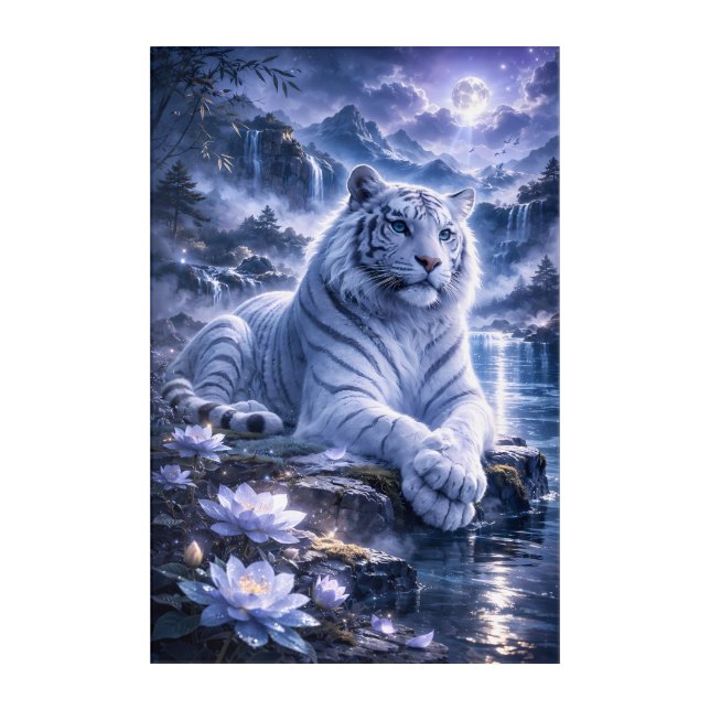 Guardian White Tiger – Silent Strength and Gentle  Acrylic Print (Front)