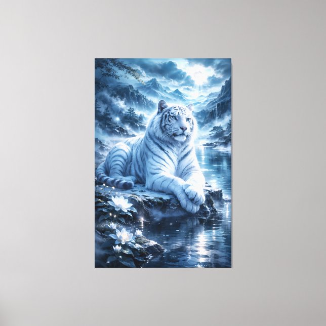 Guardian White Tiger – Silent Strength and Gentle  Canvas Print (Front)
