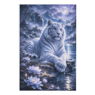 Guardian White Tiger – Silent Strength and Gentle  Faux Canvas Print