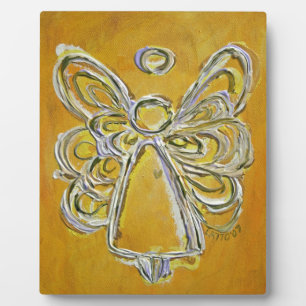 Guardian Yellow Angel Painting Art Gift Plaque