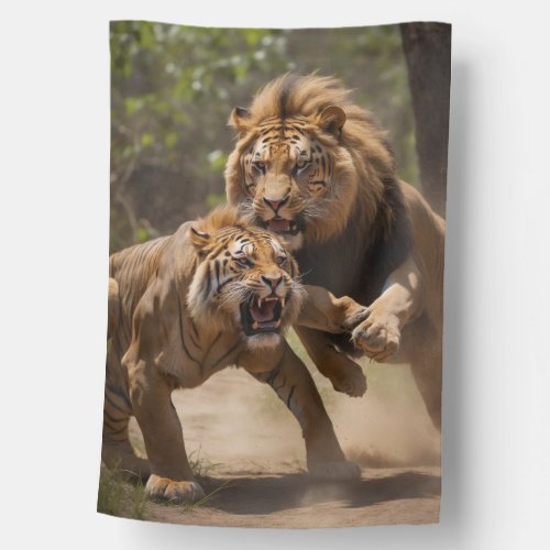 Guardians of Home Lion and Dog House Flag