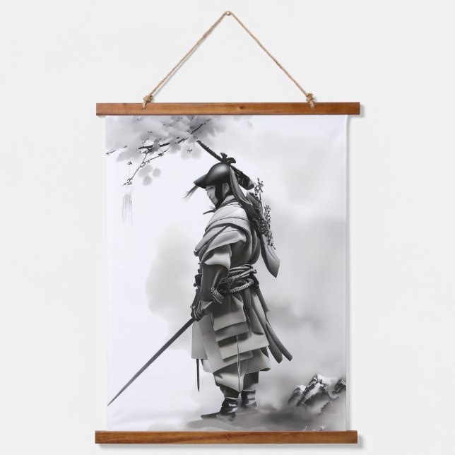 Guardians of Honor: The Stoic Samurai Hanging Tapestry (Front)