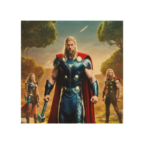 Guardians of Might Handcrafted Wood Wood Wall Art