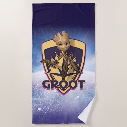 Guardians of the Galaxy  Baby Groot Crest Beach Towel