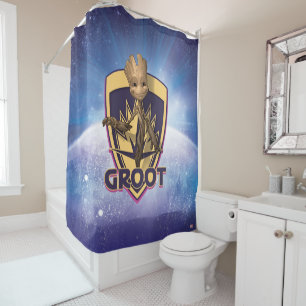 Guardians of the Galaxy   Baby Groot Crest Shower Curtain
