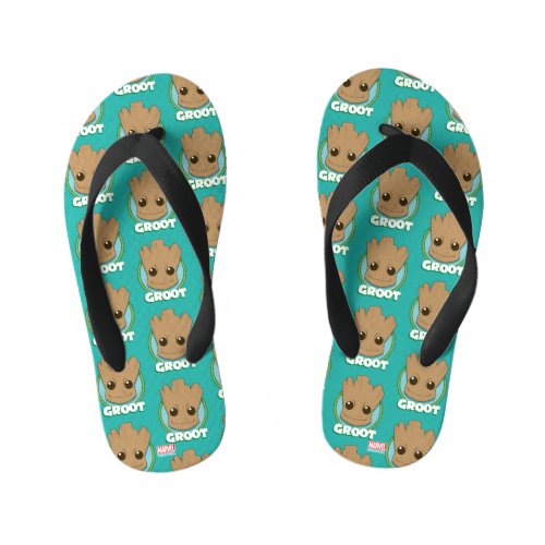 Guardians of the Galaxy  Baby Groot Face Kids Flip Flops