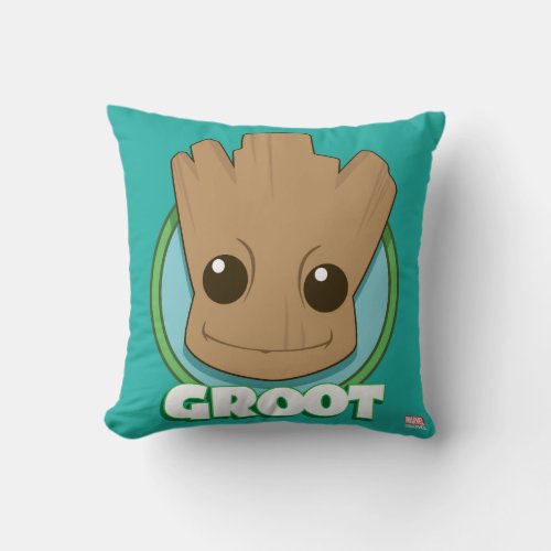 Guardians of the Galaxy  Baby Groot Face Throw Pillow