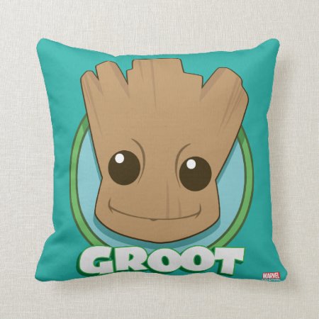 Guardians Of The Galaxy | Baby Groot Face Throw Pillow