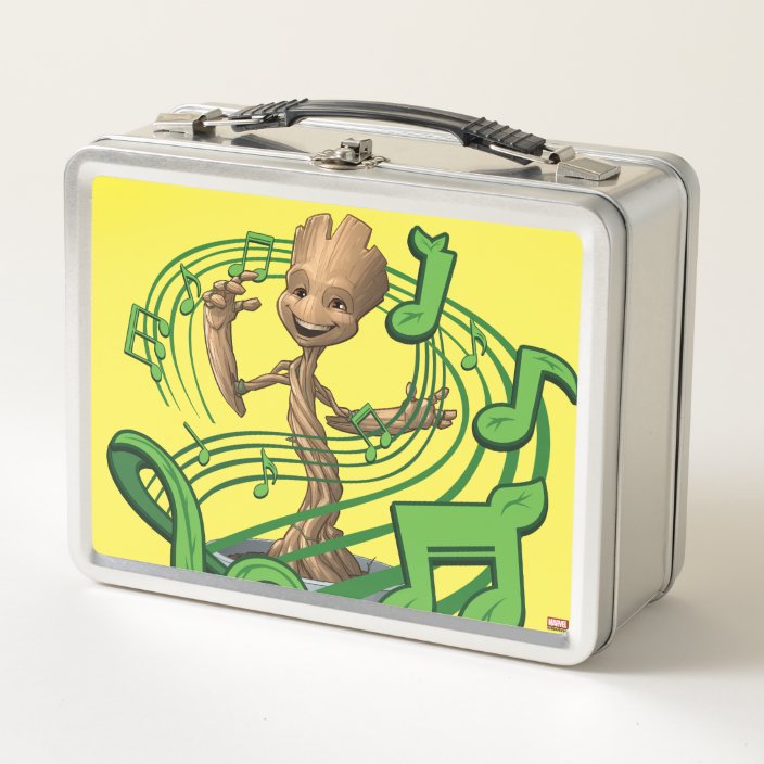 Guardians of the Galaxy Baby Groot Music Notes Metal Lunch Box