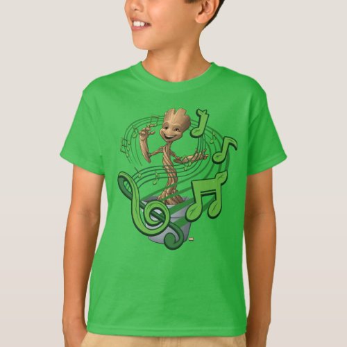 Guardians of the Galaxy  Baby Groot Music Notes T_Shirt