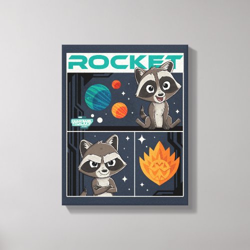 Guardians of the Galaxy Baby Rocket Cartoon Canvas Print