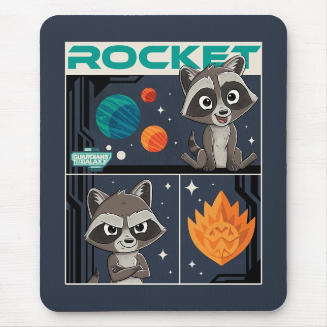 Guardians of the Galaxy Baby Rocket Cartoon Mouse Pad (Front)