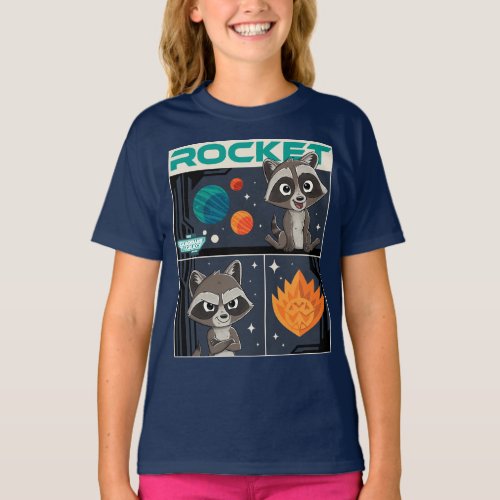 Guardians of the Galaxy Baby Rocket Cartoon T_Shirt