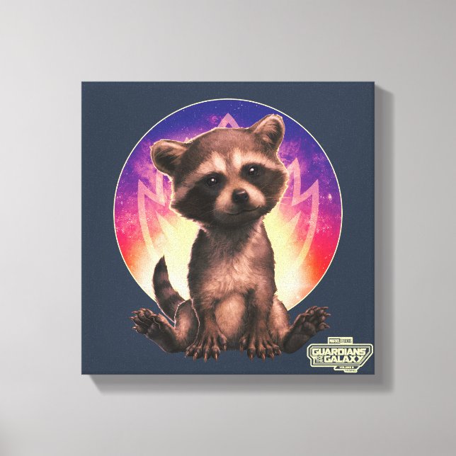 Guardians of the Galaxy Baby Rocket Sitting Canvas Print (Front)