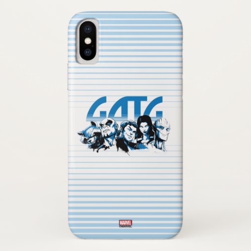 Guardians of the Galaxy  Cartoon Crew Retro Logo iPhone X Case