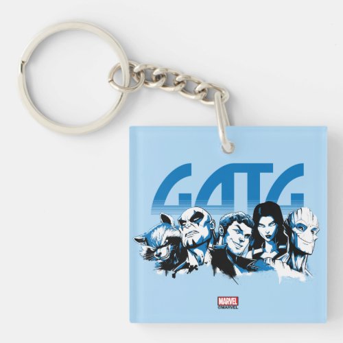 Guardians of the Galaxy  Cartoon Crew Retro Logo Keychain