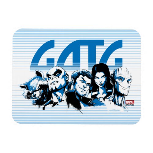 Guardians of the Galaxy  Cartoon Crew Retro Logo Magnet