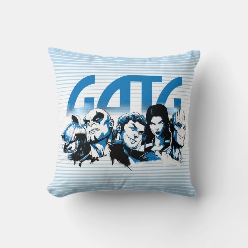 Guardians of the Galaxy  Cartoon Crew Retro Logo Throw Pillow