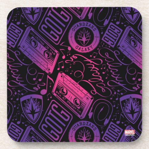 Guardians of the Galaxy  Cassette Tape Unraveled Beverage Coaster
