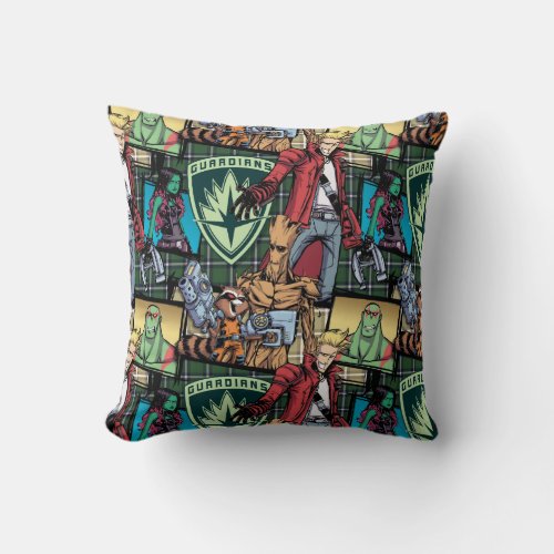 Guardians of the Galaxy  Comic Crew Pattern Throw Pillow