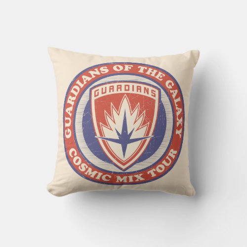 Guardians of the Galaxy  Cosmic Mix Tour Badge Throw Pillow