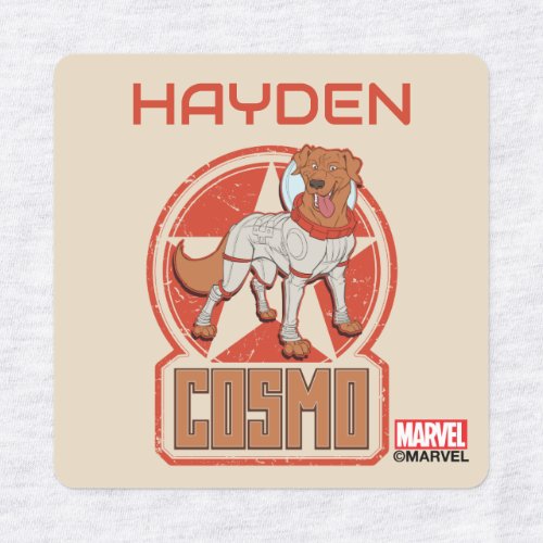 Guardians of the Galaxy  Cosmo Character Badge Kids Labels