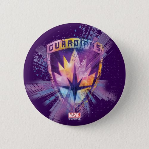 Guardians of the Galaxy  Crest Neon Burst Pinback Button