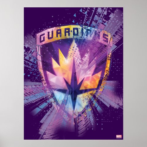 Guardians of the Galaxy  Crest Neon Burst Poster