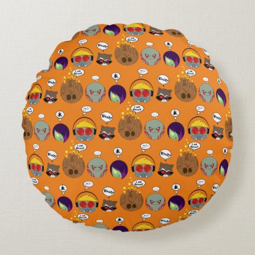 Guardians of the Galaxy  Crew Comic Emoji Art Round Pillow