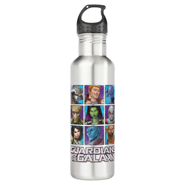 Guardians of the Galaxy | Crew Grid Stainless Steel Water Bottle (Front)