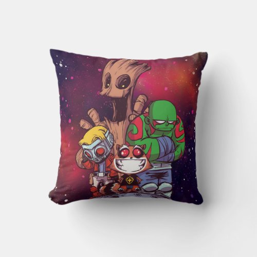 Guardians of the Galaxy  Crew On Asteroid Throw Pillow