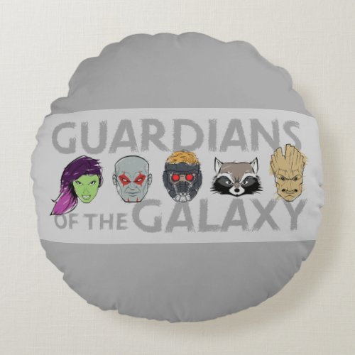 Guardians of the Galaxy  Crew Rough Sketch Round Pillow