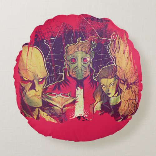 Guardians of the Galaxy  Crew  Ship Art Round Pillow