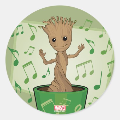 Guardians of the Galaxy  Dancing Baby Groot Classic Round Sticker