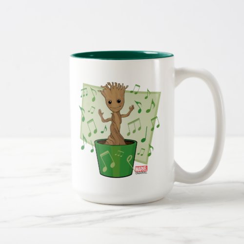 Guardians of the Galaxy  Dancing Baby Groot Two_Tone Coffee Mug