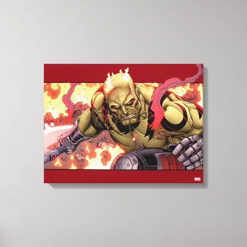 Guardians of the Galaxy  Drax In Flames Canvas Print