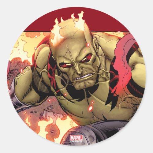 Guardians of the Galaxy  Drax In Flames Classic Round Sticker