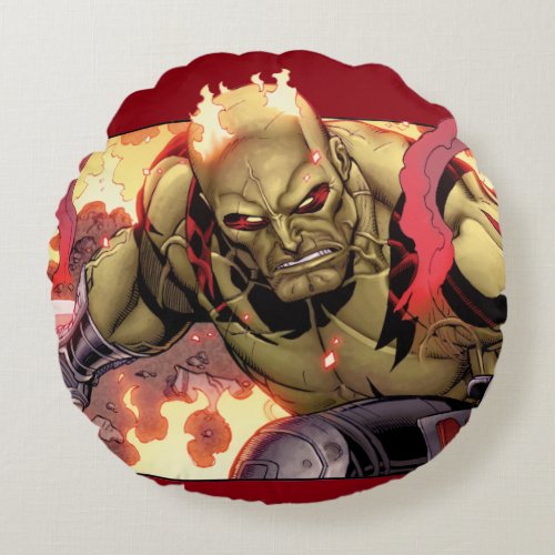 Guardians of the Galaxy  Drax In Flames Round Pillow