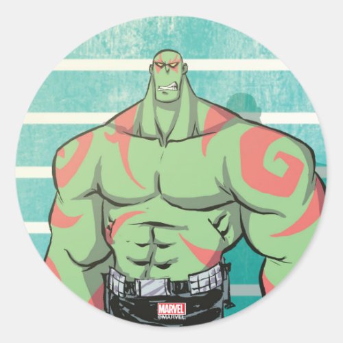 Guardians of the Galaxy  Drax Mugshot Classic Round Sticker